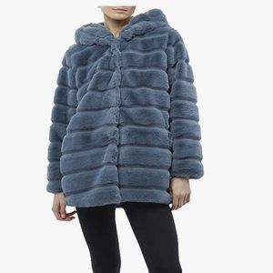 Apparis Hazel Hooded Coat: Stone Blue